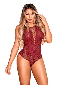 Body em Renda e Tule Poá- COR Sensuale- TAM GG Y7083