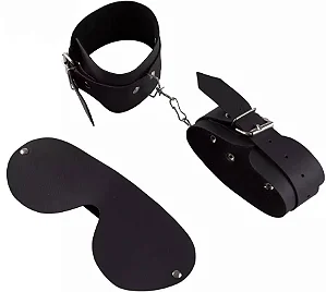 Kit Algema E Venda Em Couro Sintético Black