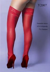 Meia 7/8 Lisa Com Silicone COR VERMELHO-Yaffa Y2007