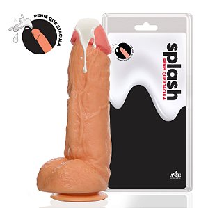 Splash - Pênis Que Ejacula 19,5x5,5cm Kong com Escroto e Com Ventosa