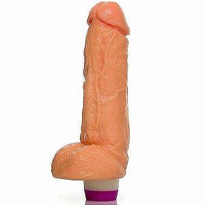 Pênis Kong c/ Vibro - 19,5 x 5,5 cm na cor Pele-(2 Pilhas AA DE BRINDE)
