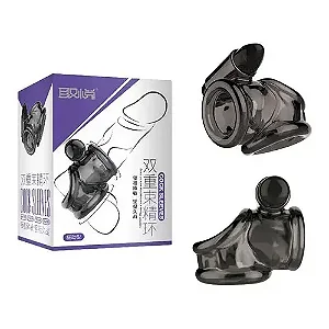 Anel Peniano Duplo Vibro TPE ABS Com Vibrador