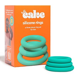 Kit Com 3 Anéis em Silicone -Macios e Elásticos Projetados Para Aumentar- VERDE-