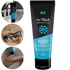 Lubrificante Beijável Ice Black Sabor Menta à Base de Água intt 50ml ( UNISSEX)