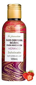 Óleo Corporal Beijável Para Massagem 120ml Linha Passion Sofisticatto- MORANGO