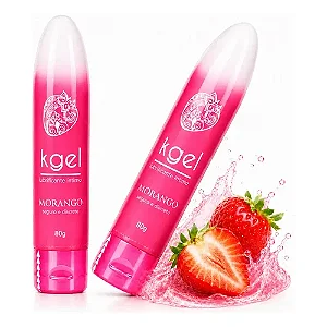 Lubrificante Íntimo à Base de Água K-Gel-80g - Sabor Morango -Formato Toy