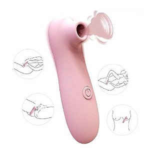 Estimulador De Clitóris E De Mamilos Com Função de Pulsação - 2 Pilhas de Brinde - SI 6756 - COR NUDE-
