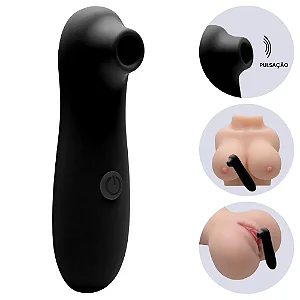 Estimulador De Clitóris E De Mamilos Com Função de Pulsação -- 2 Pilhas de Brinde - SI 6756 - COR BLACK-