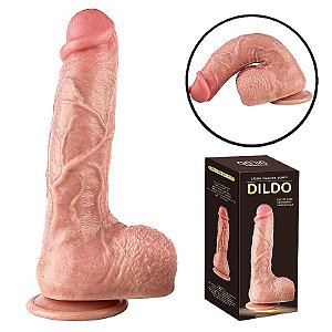 Pênis Realístico com Ventosa - Silicone Líquido -Lubrificar Antes da Penetração Para Uso Anal ou Vaginal 24,0 x 4,8cm (Medidas Aproximadas)