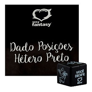 Dado Posições Hétero Preto 1 Unid. Sexy Fantasy