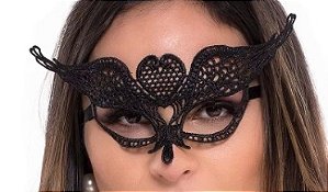 Máscara Daska Com Tiras em Cetim - Preto-