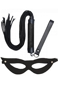 Kit - 1 Chicote em Tiras e 1 Mascara Tiazinha- BLACK-