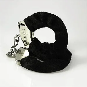 Algema em Metal Com Pelúcia Hard (HA109P) - Preto-