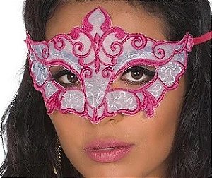 Máscara Sensual - Cor Branco Com Rosa