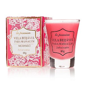 Vela Para Massagem Beijável  40G Sofisticatto - Fragrância Morango