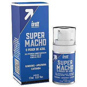 Gel Excitante Masculino Super Macho 17g - Poder Azul Gel Potencializador Masculino