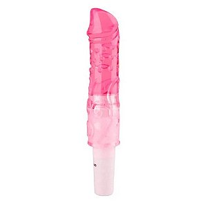 Vibrador com Capa Removível em Formato de Pênis 16x3 cm- Rosa