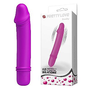 Mini Vibrador Com Ponta Em Formato De Glande E 10 Vibrações Emily