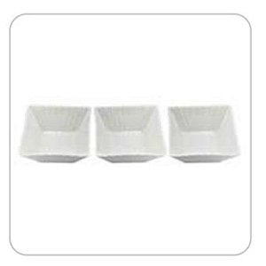 Petisqueiras em Porcelana quadradas  - Jogo c/ 3 peças