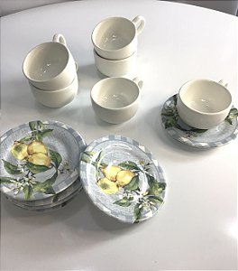 Xícara Café Br c/ Pires AMALFITANA  6 pçs 1* Classific.