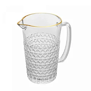 Jarra de Vidro com  Fio de Ouro CORACAO 1l
