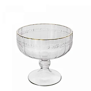 Taça p/ Sobremesa Cristal c/ Fio de Ouro IMPERIAL  6 pçs - 200ml