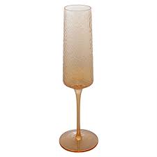 Cj c/ 2 Taças p/ champanhe Cristal Ecol Martelado Ambar  300ml