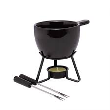 Aparelho de Fondue 4 peças Bariloche preto 250ml