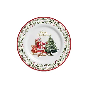 Cj 6 Pratos Sobremesa MERRY CHRISTMAS 1ª Classif