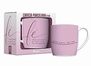 Caneca Porcelana Fé Força que Nasce  300ml