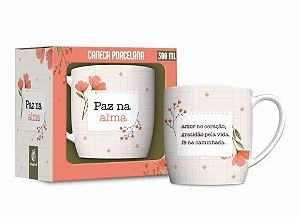 Caneca Porcelana Fé Paz na Alma 300ml