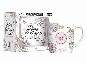 Caneca Porcelana Você Merece Dias Felizes 300ml