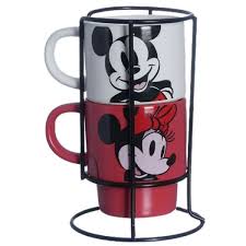 Kit Canecas Empilháveis MICKEY MOUSE E MINNIE MOUSE