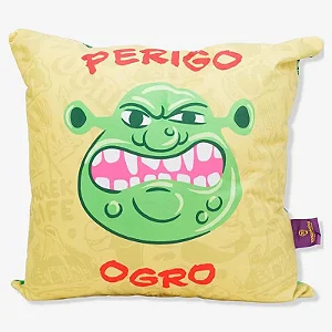 Almofada Fibra Veludo 40x40cm SHREK Perigo