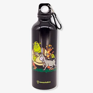 Garrafa Alumínio 500ml c/ Mosquetão  SHREK E BURRO