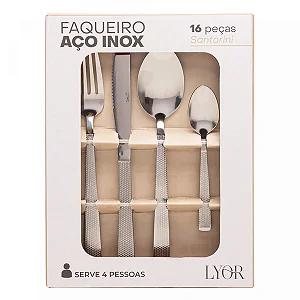 Faqueiro 16 Pçs de Aço Inox  SANTORINI