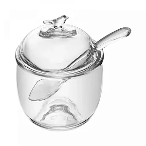 Açucareiro Cristal  c/ colher e Tampa  BIRD 150ml