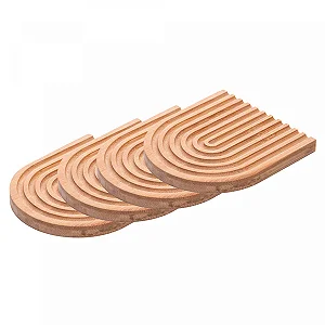 Cj 4 Porta Copos Aura 10x 11 x 1cm Bambu
