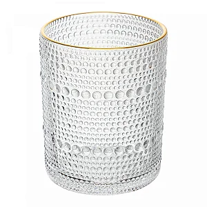 Cj 6 Copos DOTS c/ fio de Ouro  340ml  Vidro