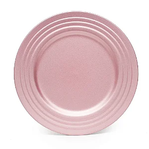 Sousplat  Borda Listras Rosa Claro 33 x 33 cm  1 unid.