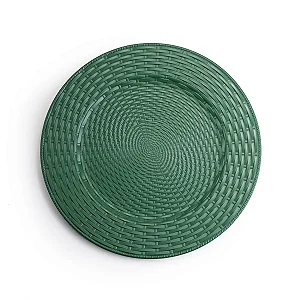 Sousplat Plástico Verde 33 x 33cm - 1 unid