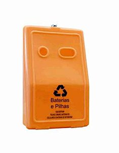 Coletor para pilhas e baterias em plástico com divisor interno