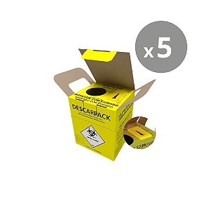 Descarpack Coletor para Material Perfurocortante Descartável 3L - Kit 5un
