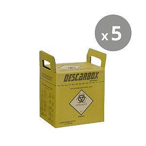 Descarbox Coletor para Material Perfurocortante Ecologic Descartável 20L - Kit 5un