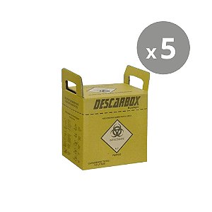 Descarbox Coletor para Material Perfurocortante Ecologic Descartável 13L - Kit 5un
