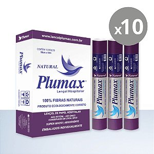 Plumax Lençol Hospitalar Natural 50cmx50m - Kit 10un
