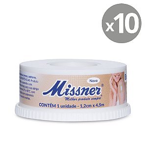 Kit Missner Esparadrapo Impermeável Bege1,2cm x 4,5m - 10 und.