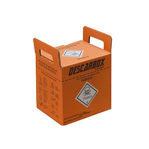 Descarbox Coletor para Material Perfurocortante Laranja Descartável 7L