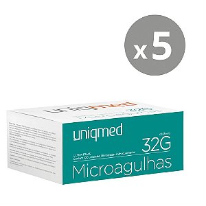 Kit Uniqmed Microagulhas 4mmx32g Caixa com 100 Unidades - 5 Und.