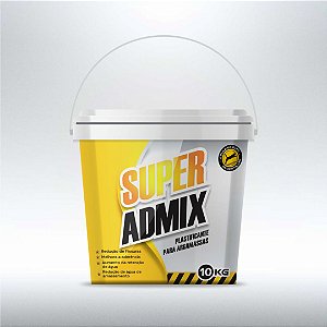 Super Admix  - Super Plastificante - Anti Fissuras - 10kg Rende 200 Sacos Cimento